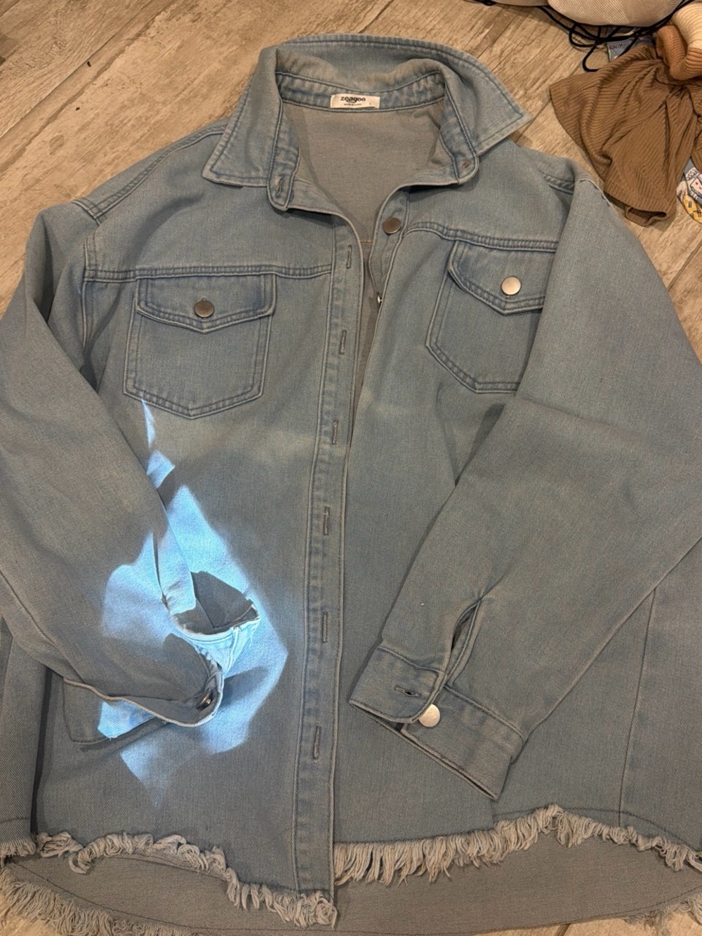 zeagoo Light Blue Denim Shirt Jacket